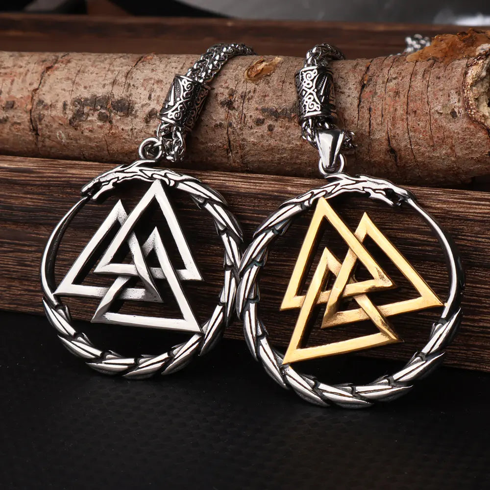 Viking Rune Serpent Titanium Pendant