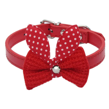 Chic Bow-Knit Pet Collar