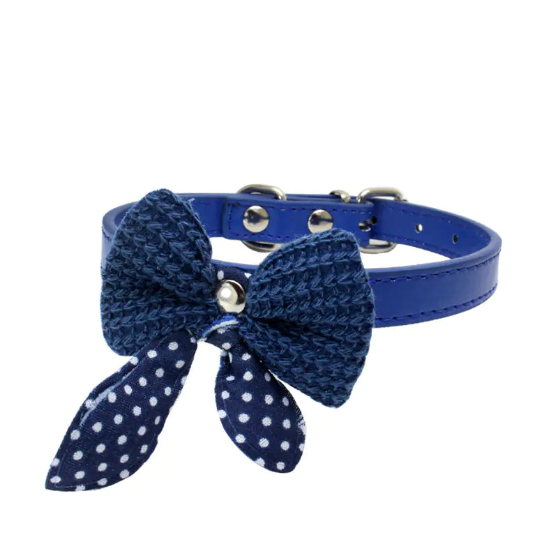 Chic Bow-Knit Pet Collar