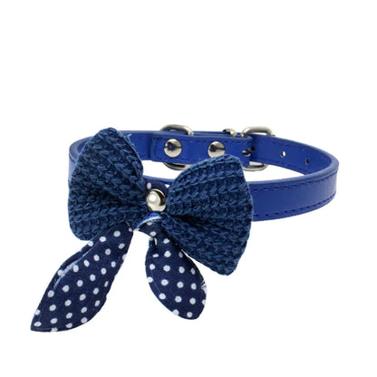 Chic Bow-Knit Pet Collar