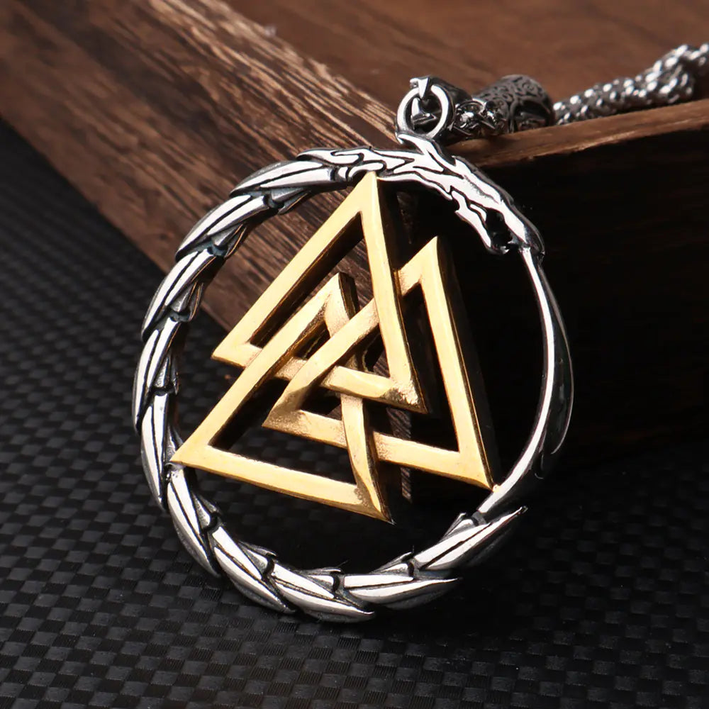 Viking Rune Serpent Titanium Pendant