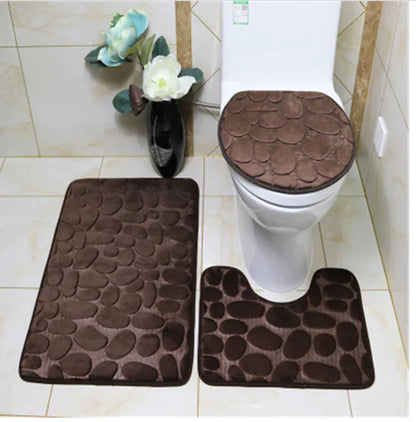 3-Piece Luxury Non-Slip Bath Mat Set