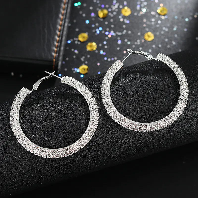 Elegant Circular Crystal Earrings