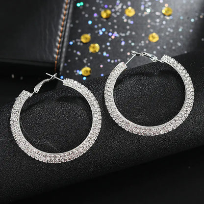 Elegant Circular Crystal Earrings