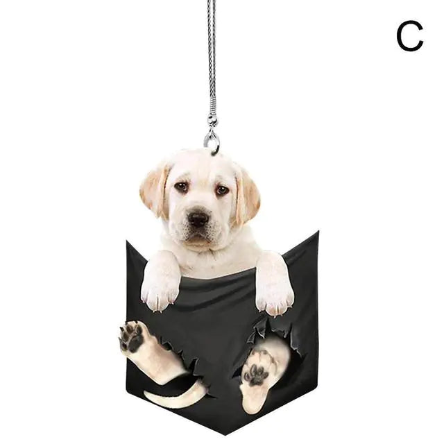 Cute Canine Car Mirror Pendant
