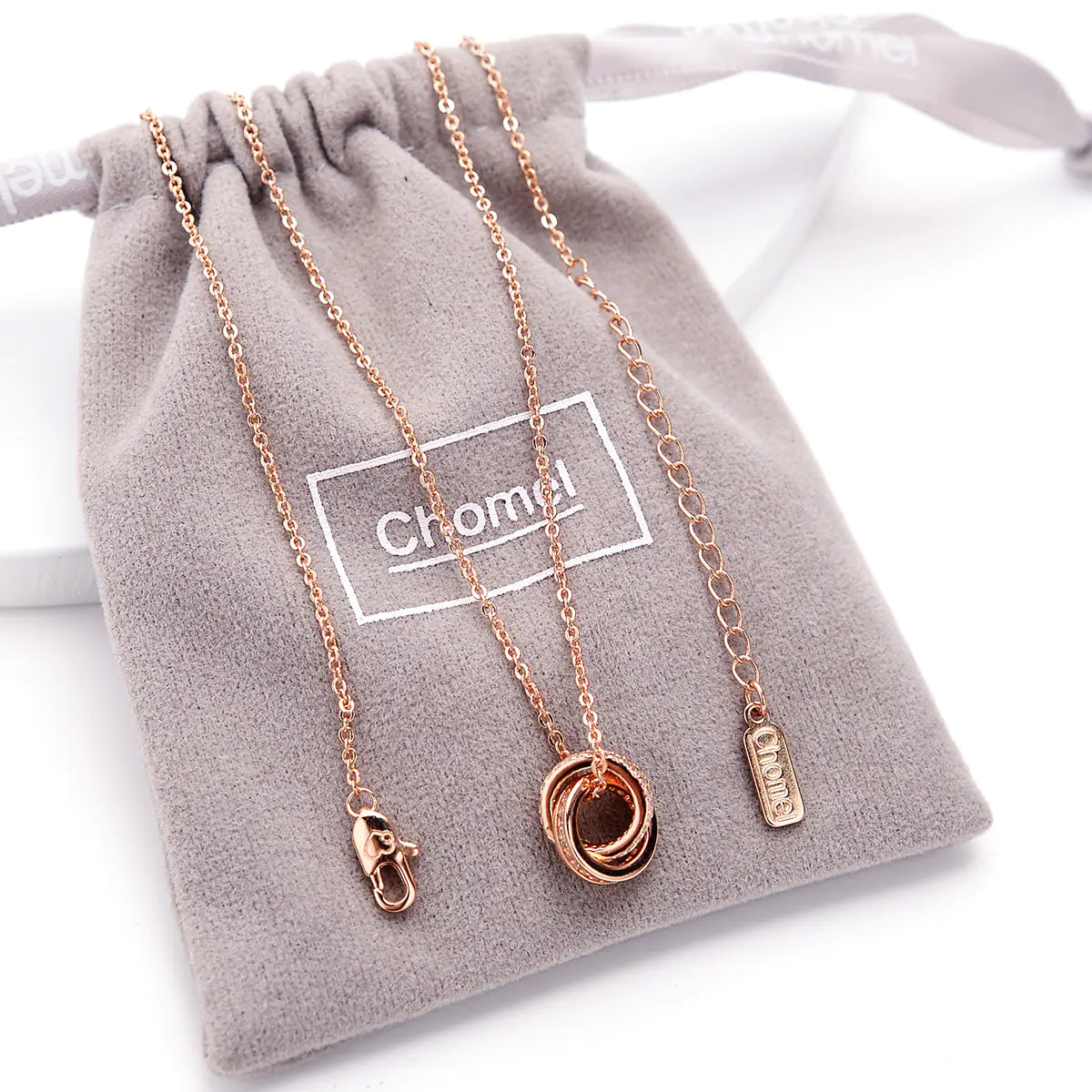 S925 Silver Twin Halo Necklace