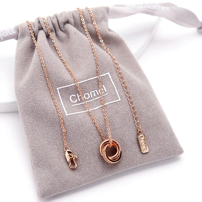 S925 Silver Twin Halo Necklace