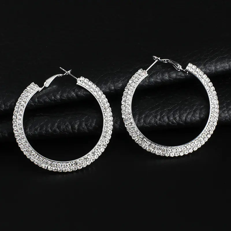 Elegant Circular Crystal Earrings