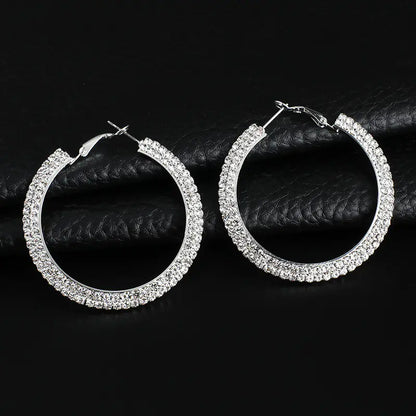 Elegant Circular Crystal Earrings