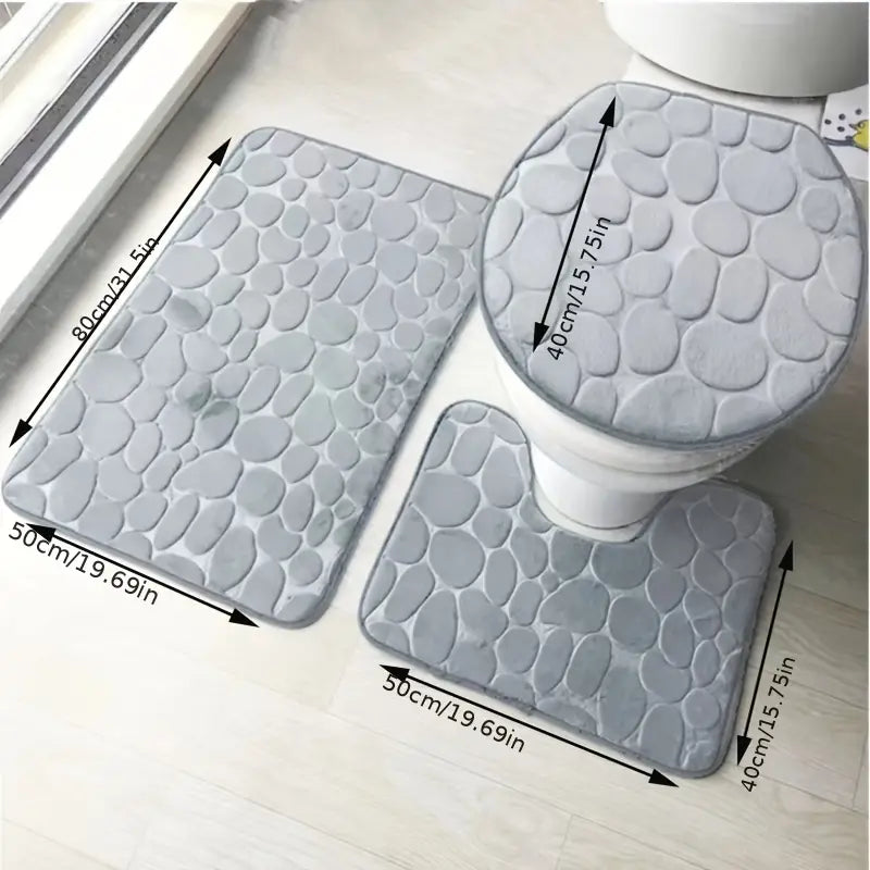 3-Piece Luxury Non-Slip Bath Mat Set