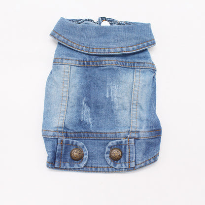 Chic Scratch Pattern Denim Pet Vest