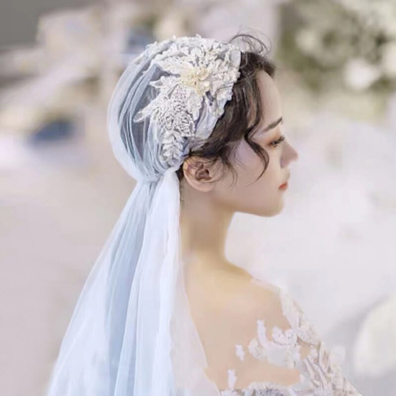 Elegant Bride Sequined Veil Cap