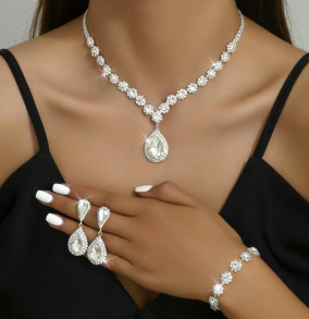 Glamour Touch Jewelry Combo: Necklace, Earrings, Bracelet
