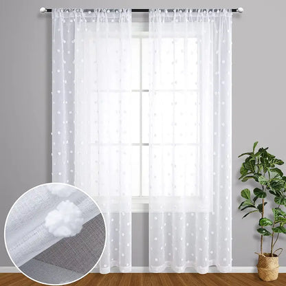 Bohemian Floral Sheer Window Drapes