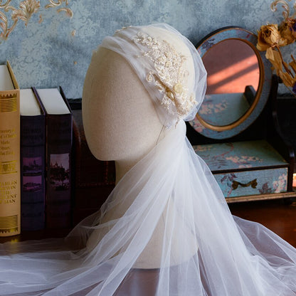 Elegant Bride Sequined Veil Cap