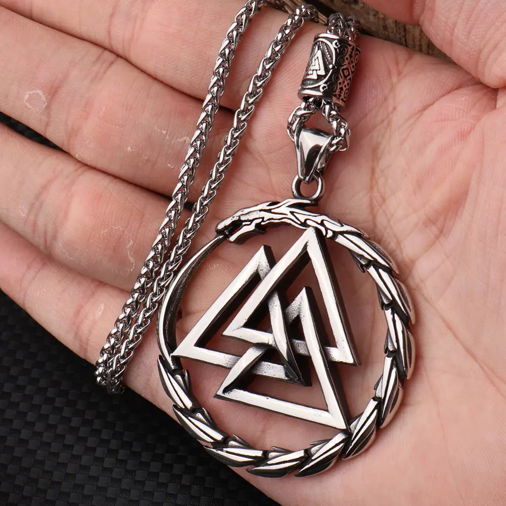 Viking Rune Serpent Titanium Pendant