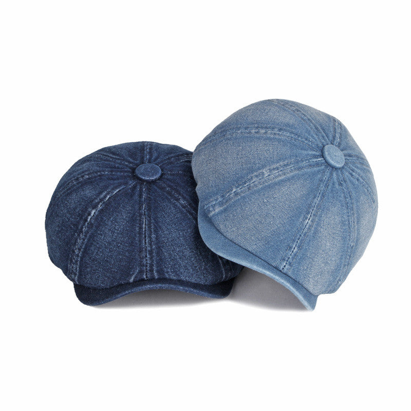 Trendy Octagonal Denim Hat for Ladies