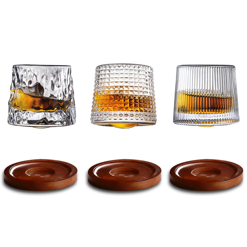 Deluxe Spinning Crystal Whiskey Glass
