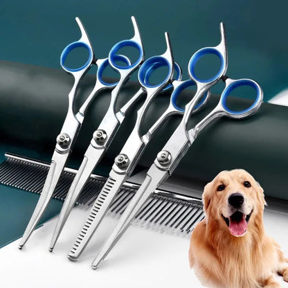 Deluxe Pet Grooming Scissors Kit for Dogs & Cats