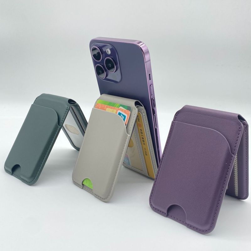Sleek Leather Card & Phone Holder