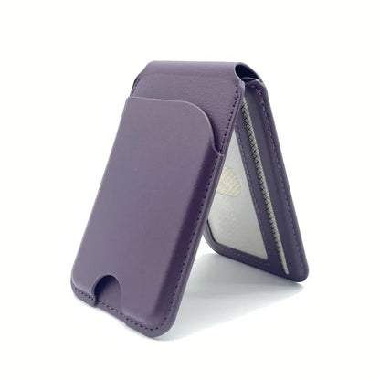 Sleek Leather Card & Phone Holder