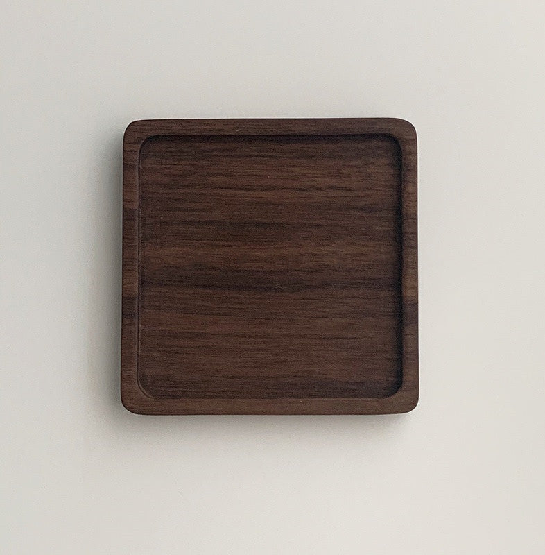 Japanese Walnut Artisan Coaster Set