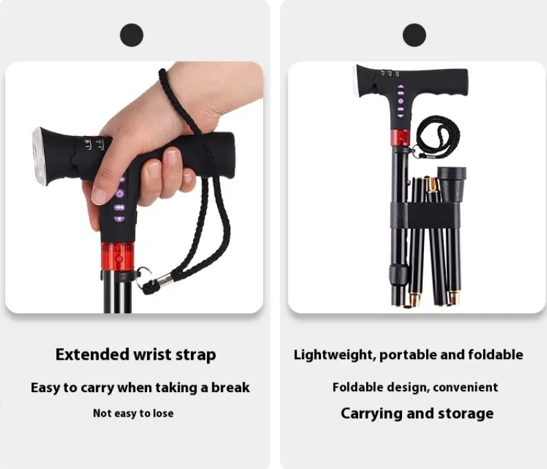 Slim Opvoubare Wandelstok met LED-lig