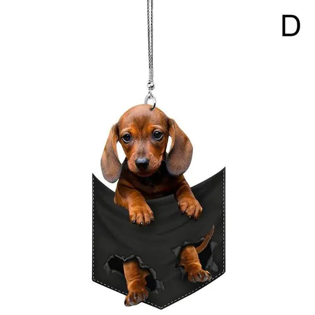 Cute Canine Car Mirror Pendant