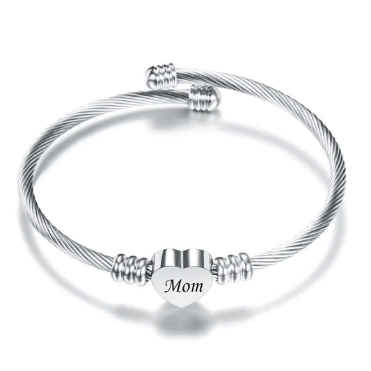 Elegant Mom's Day Braided Steel Bracelet