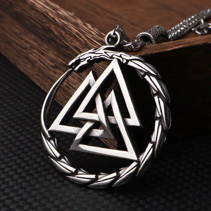 Viking Rune Serpent Titanium Pendant