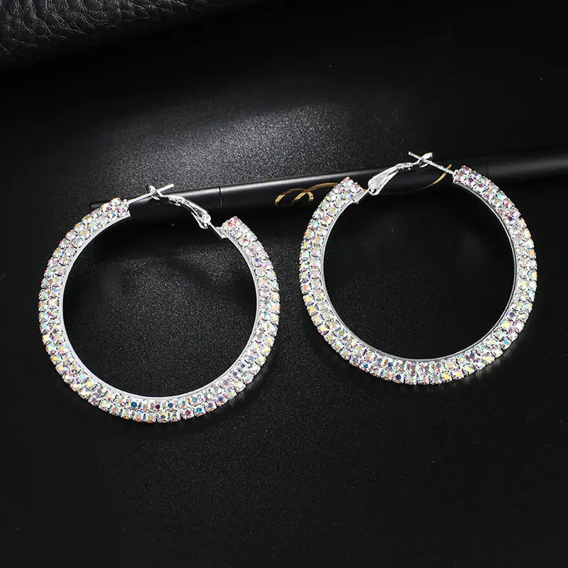 Elegant Circular Crystal Earrings