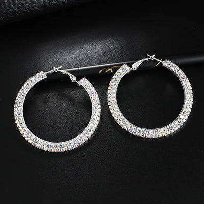 Elegant Circular Crystal Earrings