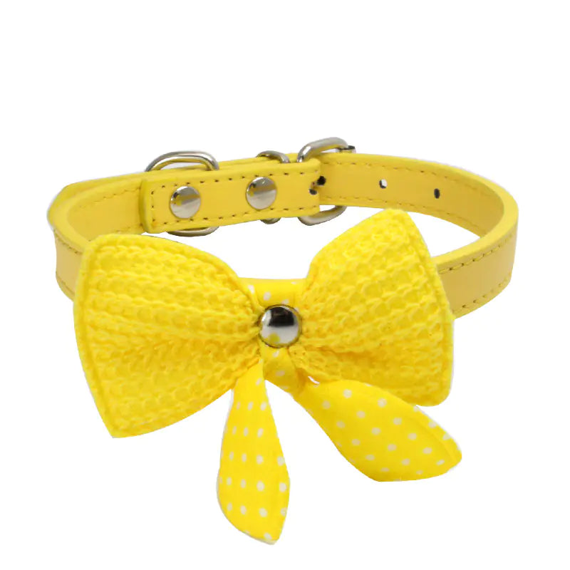Chic Bow-Knit Pet Collar