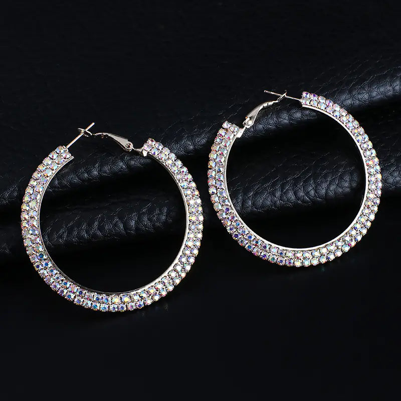 Elegant Circular Crystal Earrings