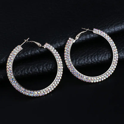Elegant Circular Crystal Earrings
