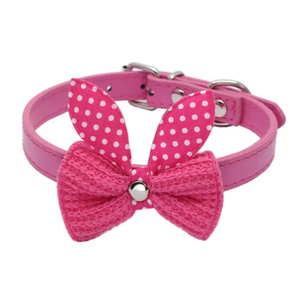 Chic Bow-Knit Pet Collar