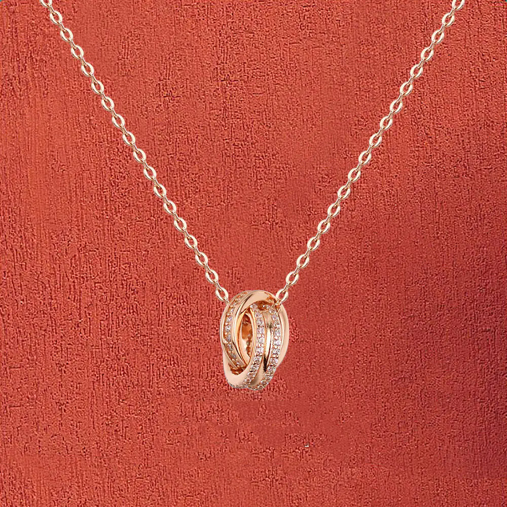 S925 Silver Twin Halo Necklace