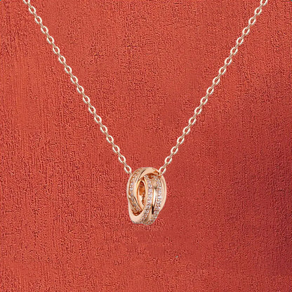 S925 Silver Twin Halo Necklace